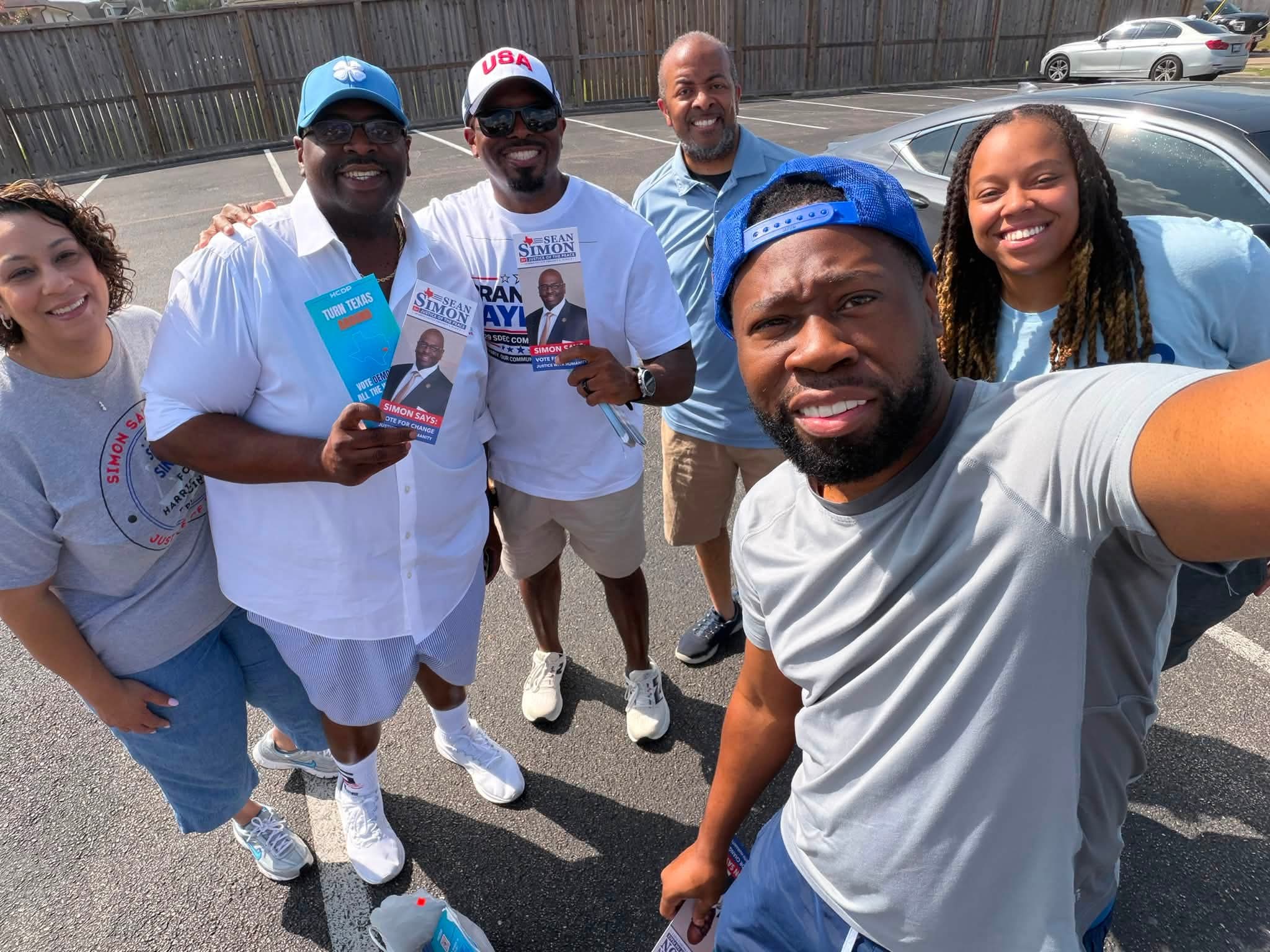 Northwest Houston canvassing team gathering before block walking