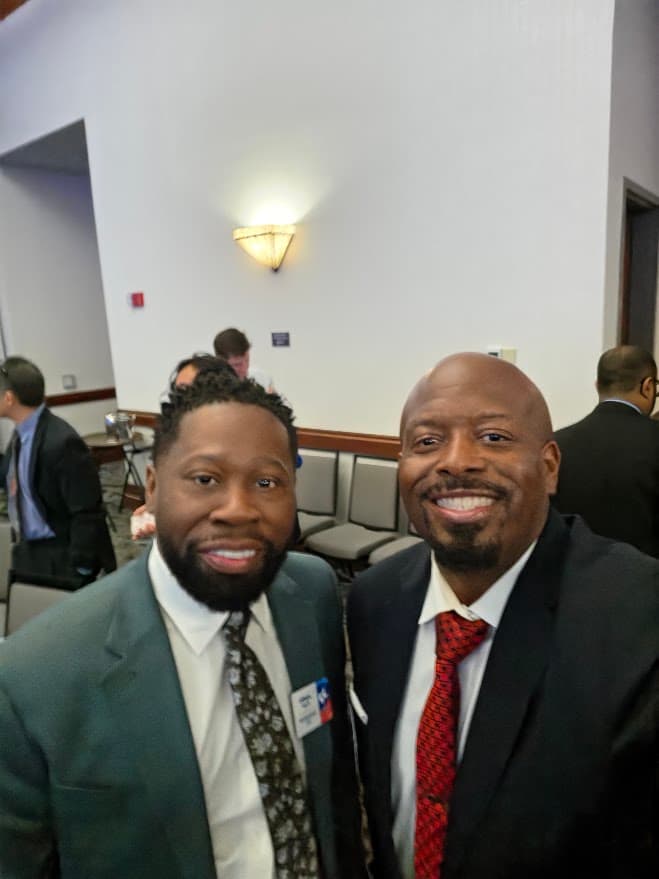 Brandon K. Taylor with a fellow attendee during the Johnson-Jordan Dinner weekend